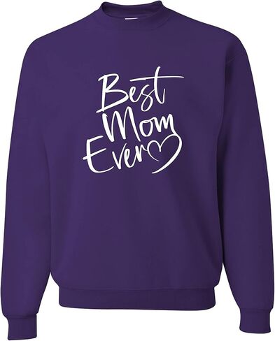 Go All Out Script Best Mom Ever Heart Idea Mens Sweatshirt Crewneck in Saudi Arabia