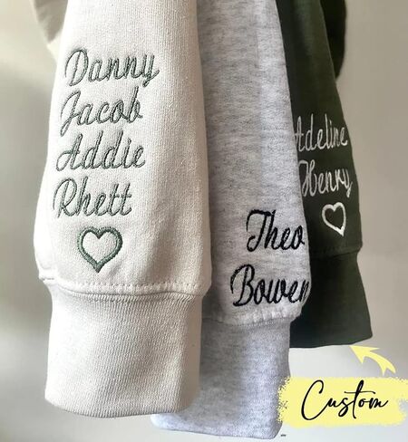 Personalized Embroidered Mama Sweatshirt With Kid Names On Sleeve, Mom Sweatshirt For Women, Gifts For Mom Grandma in Saudi Arabia