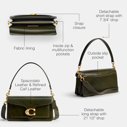 Coach Tabby Shoulder Bag 26 in Spazzolato Leather, B4/Olive in Saudi Arabia