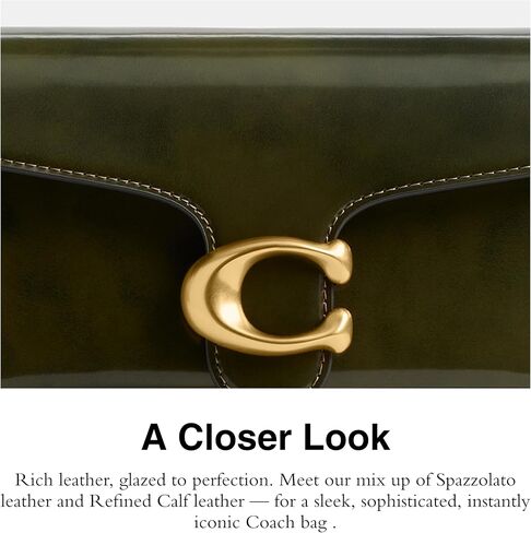 Coach Tabby Shoulder Bag 26 in Spazzolato Leather, B4/Olive in Saudi Arabia