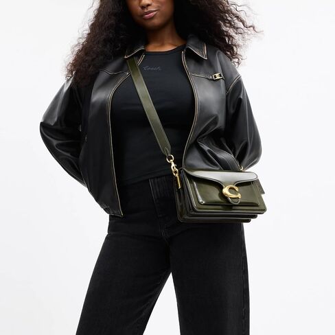 Coach Tabby Shoulder Bag 26 in Spazzolato Leather, B4/Olive in Saudi Arabia