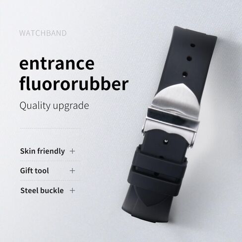 22mm fluoro rubber Watch Band Special for Tudor Strap Black Bay GMT Curved End القابلة للطي Bucle Bracelet 41mm MILL in Kuwait