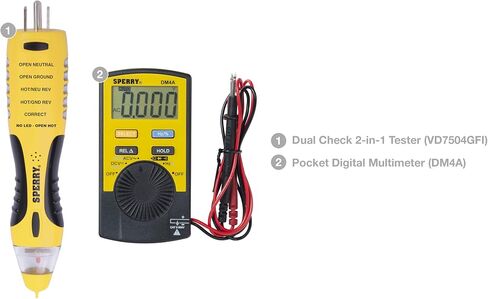 SPERRY Instruments ESK3 Dualcheck 2-in-1 Pocket Digital Multimeter Kit ، أصفر in Saudi Arabia