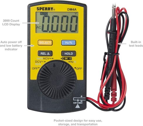 SPERRY Instruments ESK3 Dualcheck 2-in-1 Pocket Digital Multimeter Kit ، أصفر in Saudi Arabia