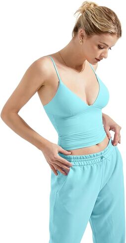 SUUKSESS Women Sexy Deep V Neck Sleeveless Fitted Basic Tops Y2K Tank Top Cami in Kuwait