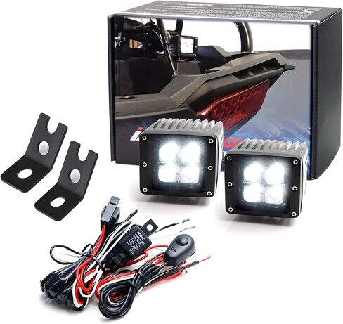 iJDMTOY LED Rear Backup/Reverse/Search Light Compatible with 2014-up Polaris RZR XP 1000, 15-up RZR 900, Include 20W High Power LED Cubes, Rear C-Pillar Mount Brackets & On/Off Switch Wiring Kit in Saudi Arabia