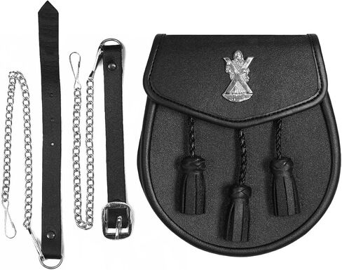 Scottish Original Leather Sporran with Leather Belt & Chain (Leather St. Andrew) in Saudi Arabia