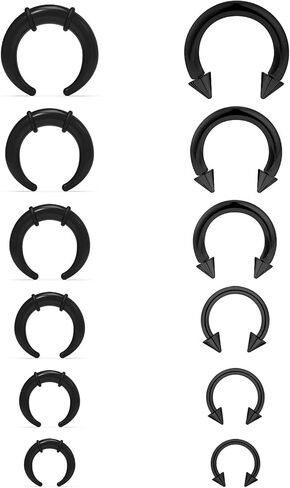 14/12/10/8/6/4g Pincher Septum Gauge Stretching Kit Nose Piercing Rings Jewelry in Saudi Arabia