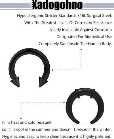 14/12/10/8/6/4g Pincher Septum Gauge Stretching Kit Nose Piercing Rings Jewelry in Saudi Arabia