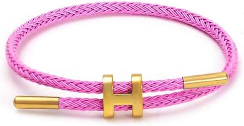 Bracelets for Women Men Adjustable Charm Bracelet Titanium Steel Wire Rope Bracelets 18k Gold-Plated H-Shape Buckle Design Women's Gift Jewelry in Kuwait