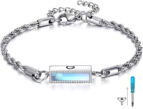 Larimar/Opal/Moonstone/Black Onyx/Turquoise Urn Bracelet 925 Sterling Silver Memorial Pendant Locket Bracelet for Women in Saudi Arabia
