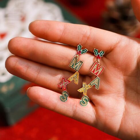 Christmas Earrings Bulk for Women Teens,20 Pairs Hypoallergenic Holiday Stud Earring Set Cute Santa Claus Reindeer Snowflakes Snowman Christmas Tree Earring Stud Fun Holiday Earrings variety Pack Winter Jewelry in Saudi Arabia