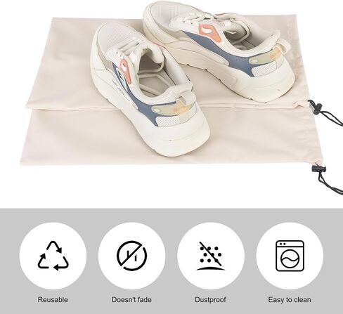 LAKE OF FIRE 8 Pcs Single Shoe Bags for Travel - 18"X9" Packing Shoe Travel Bags for Suitcase, Shoes (Beige) in Kuwait