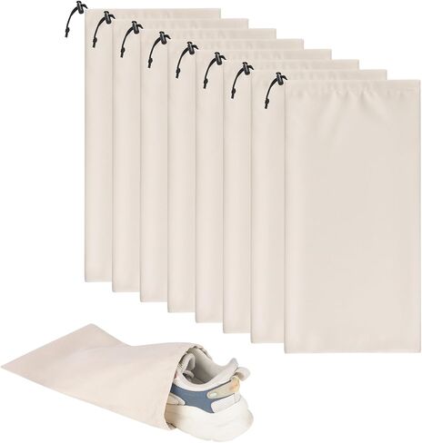 LAKE OF FIRE 8 Pcs Single Shoe Bags for Travel - 18"X9" Packing Shoe Travel Bags for Suitcase, Shoes (Beige) in Kuwait
