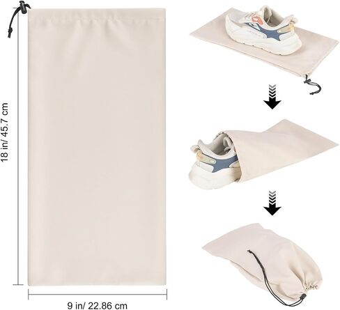 LAKE OF FIRE 8 Pcs Single Shoe Bags for Travel - 18"X9" Packing Shoe Travel Bags for Suitcase, Shoes (Beige) in Kuwait
