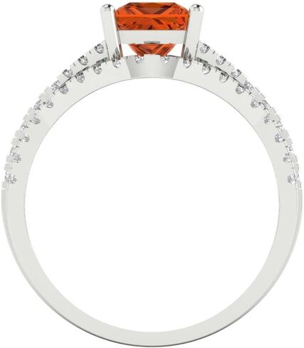Clara Pucci 3.36 CT Princess Cut خلقت Ruby 14K الذهب الأبيض Solitaire مع لهجات الزفاف in Saudi Arabia