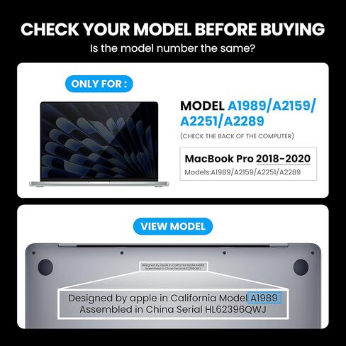 DZLQS A1989 A2159 A2251 A2289 مجموعة شاشة LCD بديلة متوافقة مع MacBook Pro 13 بوصة 2018 2019 2020 Year Retina (رمادي فلكي) in Kuwait