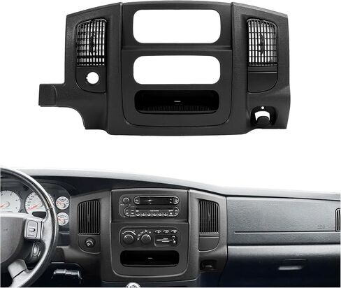 Dashboard Radio Panel Compatible with 2002-2005 Dodge Ram 1500 2500 3500 Replacement for 5GV52TRMAB ABS & PP Plastic Textured Black in Saudi Arabia