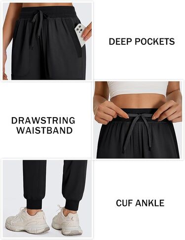 BMJL Womens Joggers عالية الخصر 29 "سراويل المسار تجريب مع جيوب رياضية رياضية اليوغا عارضة in Kuwait
