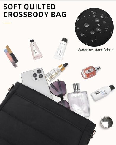 Purses for Women 2PCS Puffer Quilted Crossbody Shoulder Hobo Bags Trendy Ladies Handbag with Coin Wallet 2 Adjustable Straps in Kuwait