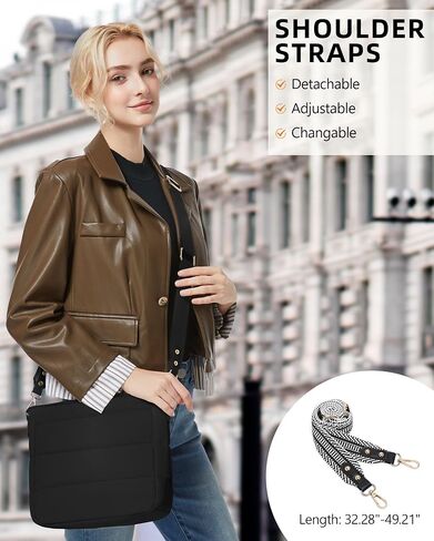 Purses for Women 2PCS Puffer Quilted Crossbody Shoulder Hobo Bags Trendy Ladies Handbag with Coin Wallet 2 Adjustable Straps in Kuwait