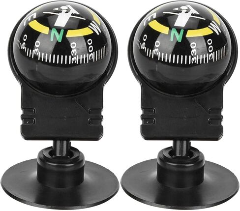 2pcs Car Compass Ball, Compass for Car, Mount Dashboard Compasses Direction Pointing Guide Ball with Suction Cup Car Decoration for Auto, Boat in Saudi Arabia