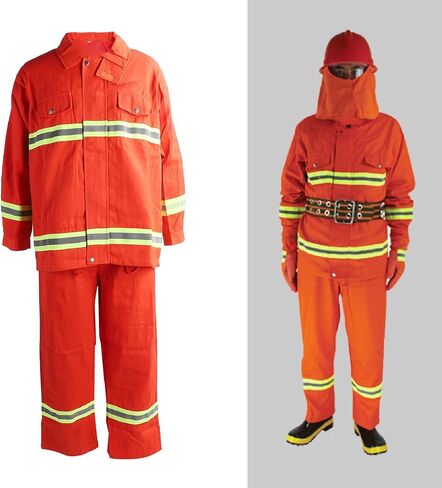 plplaaoo Flame Safety Suit Heat Protective Clothing Zip Up Cotton Apparel with Reflective Strips Type 97 Fireproof Workwear for Industrial Workers Construction Electricians Reflective (XXL) in Saudi Arabia