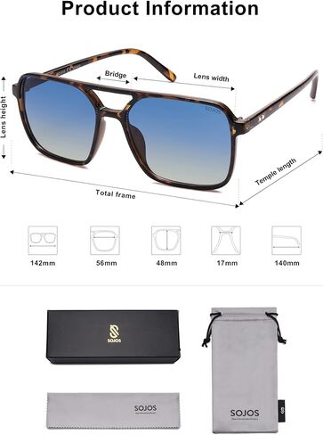 Sojos Trendy Vintage Aviator Square Square for Womens Mens Retro 70s UV400 Women Sun Glasses SJ2327 in Saudi Arabia
