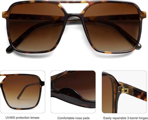Sojos Trendy Vintage Aviator Square Square for Womens Mens Retro 70s UV400 Women Sun Glasses SJ2327 in Kuwait