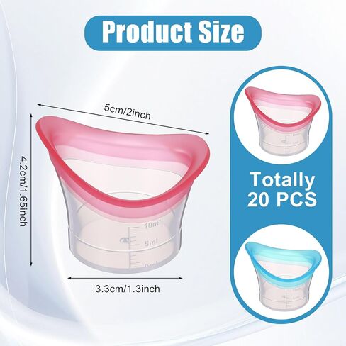 Patelai 20 PCS Eye Wash Cup Cups Cups Coups Kit Bathable Bath Gasher Cysher Tool Bulk Bulk for Eye Shinse and Flush in Saudi Arabia