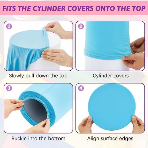 Set of 5 Red Blue Yellow Green Black Cylinder Pedestal Stand Covers Spandex Cylinder Stand Covers for Themed Party Decorations Man Boy Birthday Carnival Video Game in Saudi Arabia