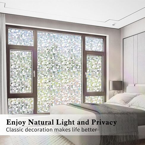 Total Blackout Window Film Privacy, 100% UV Blocking, Dark Window Tint for Home Decorative Window Film Static Cling Heat Control Window Clings for Bathroom, 3D Pebble Pattern, Black 17.5'' x 78.7'' in Saudi Arabia