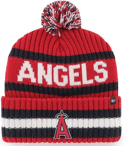 47 MLB Unisex-Adult Primary Logo Bering Cuffed Knit Pom Beanie Hat One Size (US, Alpha, One Size, Boston Red Sox) in Saudi Arabia