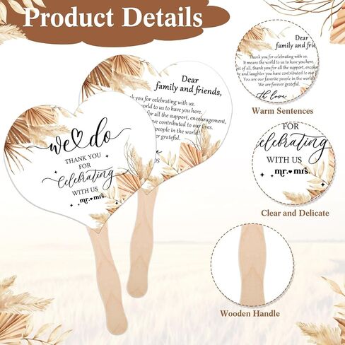 51 Pcs Wedding Fans for Guests Flower Wedding Favors 50 Flower Heart Wedding Paper Fans with Wood Handle, 1 Pcs Love Can Be Hot Wooden Wedding Table Sign Bridal Shower Favor in Saudi Arabia