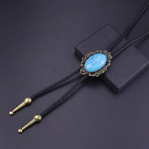 Bolo Tie for Women Men Western Necklace Jewelry Country Concert Outfits Turquoise Necklace Cowboy Chic Cowgirl Accessories Bohemian Necklaces Cowboy Accessories for Women in Saudi Arabia