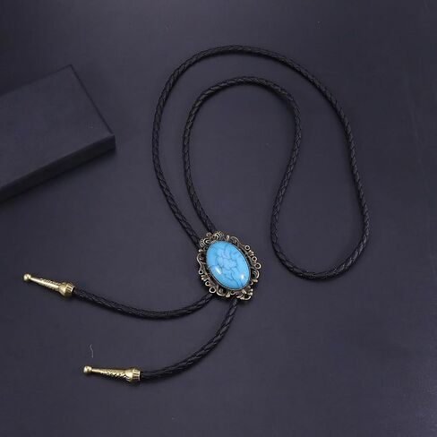 Bolo Tie for Women Men Western Necklace Jewelry Country Concert Outfits Turquoise Necklace Cowboy Chic Cowgirl Accessories Bohemian Necklaces Cowboy Accessories for Women in Saudi Arabia