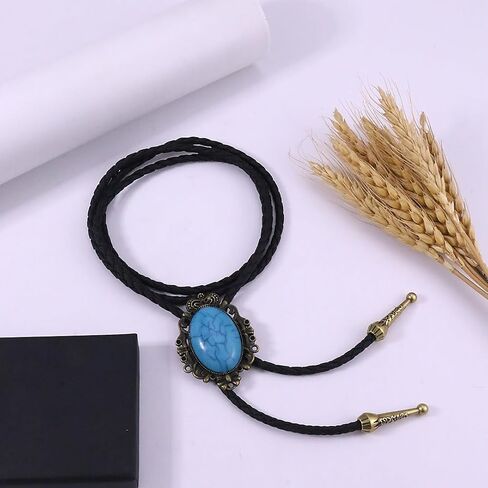 Bolo Tie for Women Men Western Necklace Jewelry Country Concert Outfits Turquoise Necklace Cowboy Chic Cowgirl Accessories Bohemian Necklaces Cowboy Accessories for Women in Saudi Arabia