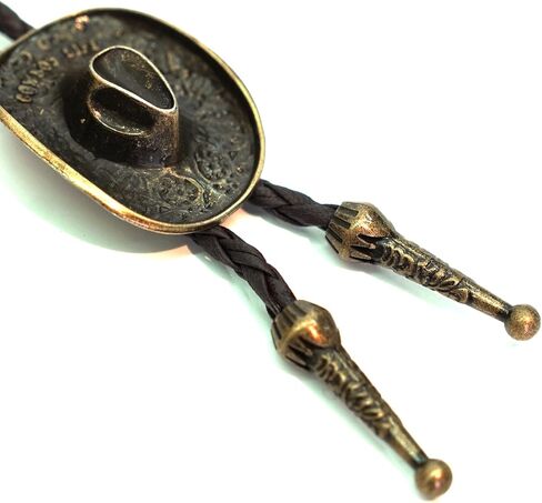 Western Cowboy Bolo Tie Men Leather Necktie Leather Cord Gold Halloween Ties Accessories for Men Women in Saudi Arabia