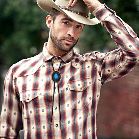 2 PCS Bolo Tie ، Vintage Necktie Round Forme Western Cowboy Oval Cool Retro Bola Tie Assume Assumeory for Men Women in Kuwait