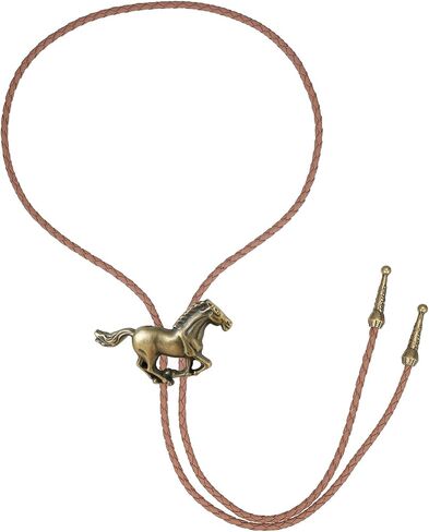 joxevyia Horse Bolo Tie Western Cowboy Necktie للرجال نساء قابلة للتعديل الحبل الجلدي البني القابل للتعديل in Kuwait