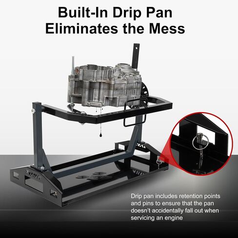 Tusk Motorcycle Engine Stand for All Vertical-Type Single Cylinder 2 or 4-Stroke Small Engine Rotating MX Dirtbike Engine Stand, Engine Tools, Block Stand, Drip Pan in Saudi Arabia