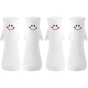 2 Pairs Cute Kids Magnetic Hand Holding Socks Cotton Funny 3D Doll Child Hand in Hand Socks Mid-Tube Socks in Saudi Arabia