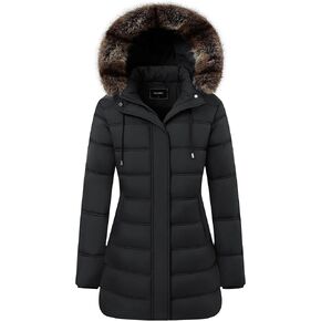 Women's Winter Coat Waterproof Long Puffer Jacket with Detachable Hood in Saudi Arabia