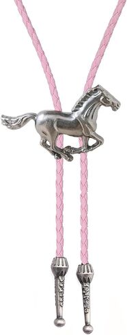 joxevyia Horse Bolo Tie Western Cowboy Necktie للرجال نساء قابلة للتعديل الحبل الجلدي البني القابل للتعديل in Kuwait