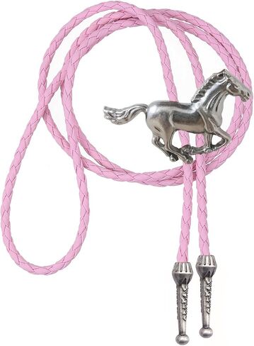 joxevyia Horse Bolo Tie Western Cowboy Necktie للرجال نساء قابلة للتعديل الحبل الجلدي البني القابل للتعديل in Kuwait