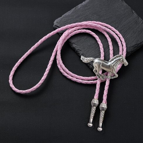 joxevyia Horse Bolo Tie Western Cowboy Necktie للرجال نساء قابلة للتعديل الحبل الجلدي البني القابل للتعديل in Kuwait
