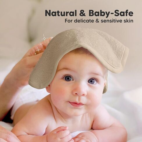 6-Pack Baby Washcloths, Soft Absorbent Washcloths for Face, Body (White) | Viscose from Bamboo Washcloths, Baby Towels, Newborn, Kids, Toddlers, Infant, Gentle on Sensitive Skin, 10x10, Reusable in Saudi Arabia