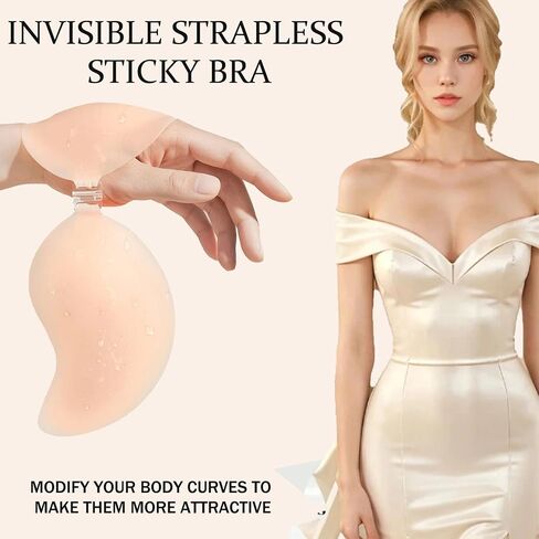 Cleavage Bra, Sticky Bra Push Up, Invisible Strapless Backless Sticky Bras, Invisible Push Up Sticky Bras for Women in Saudi Arabia