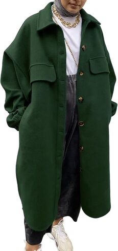 Utcoco Womens Winter Wool Coat Coat Label Twlar Single Single Breadted Wool Coat مع جيوب in Saudi Arabia