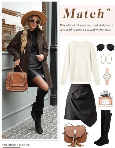 WINDAN WINTER SONED BERIASTED PEA COAT CASTAD CASALAN CARLAR OVEROATE COLLOCK CLASSION in Kuwait